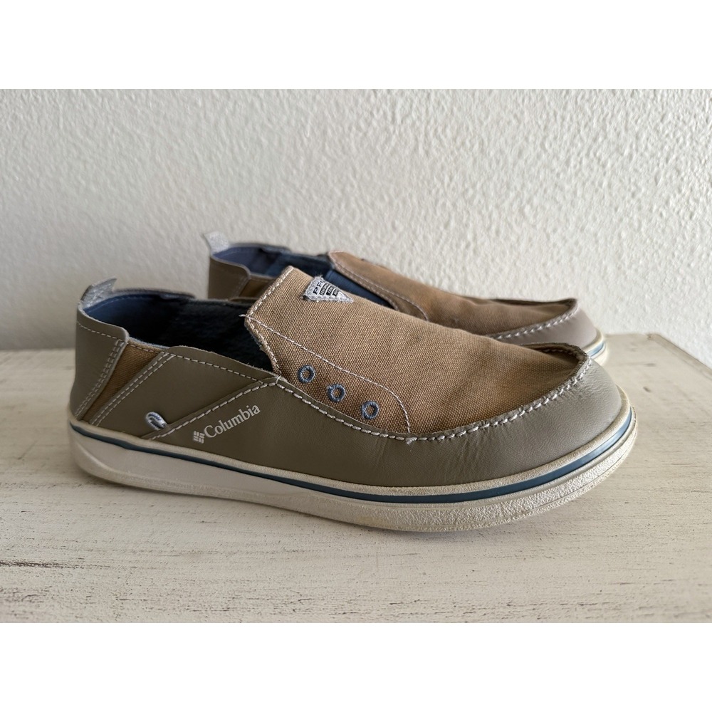 Columbia Youth Shoes Size 6 Tan Bahama PFG Boat Tan Slip On Casual Loafers